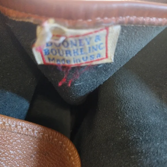 Vintage Dooney And Bourke Large Doomed Satchel Black And Brown Leather - Picture 9 of 10